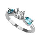 Anillo de Compromiso de 10K con Circonia Talla 75 ORO BLANCO 10K - Amore Mio!