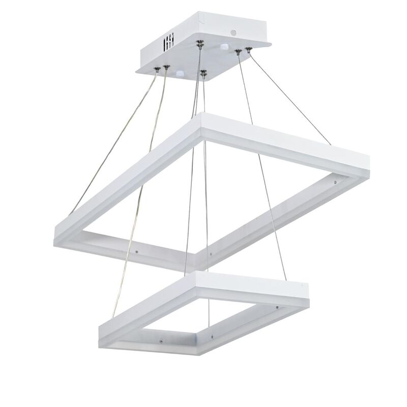 L&aacute;mpara Moderna Colgante Led 2 Rect&aacute;ngulos (Bla... image number null