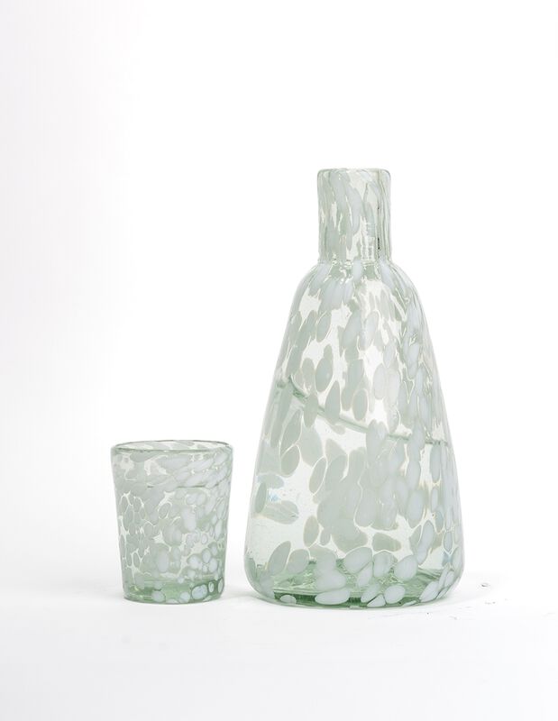 Jarra de Buró de Vidrio Soplado Cheetah Blanco ... image number null