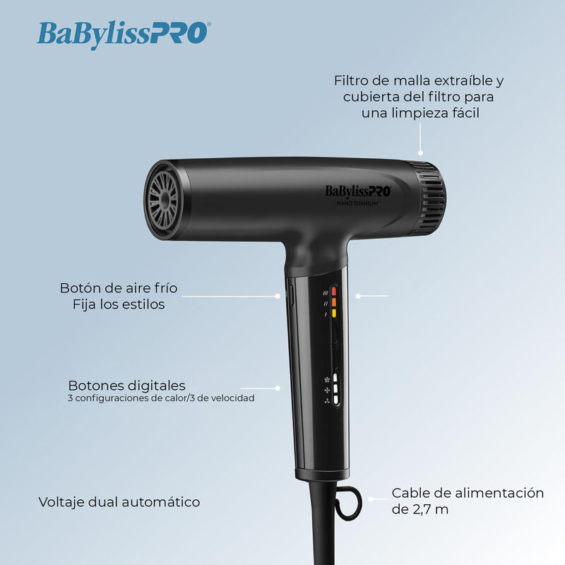 Secador Profesional BABYLISSPRO BNTC9200MBES Na... image number null