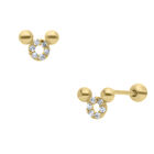 Broqueles De Oro Amarillo 14k Con Zirconias