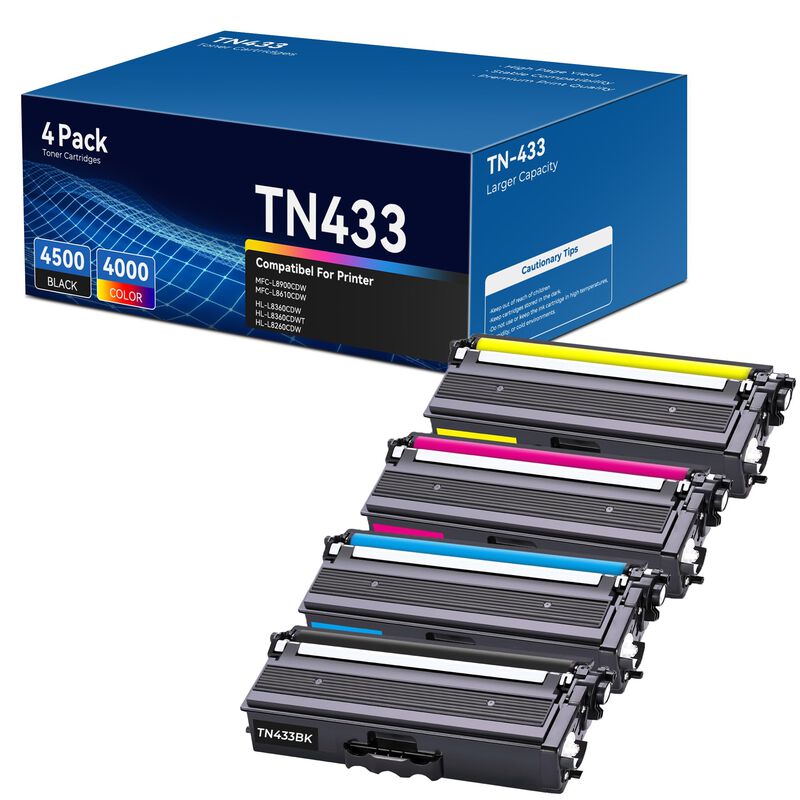 Juego De Cartuchos De T&oacute;ner Tn433 Compatible Pa... image number null