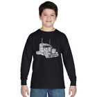 Camiseta De Manga Larga Word Art Para Ni&ntilde;o - KEEP ON TRUCKIN' - Negro