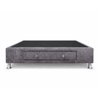 Base De Cama Matrimonial Con Caj&oacute;n Incluido, Terciopelo Gris