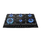 Parrilla 6 Quemadores Cristal Templado Empotrable Acero Inox Gutstark