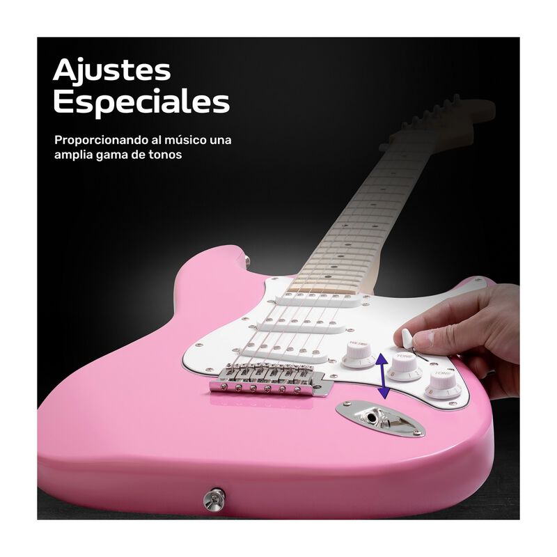 Guitarra El&eacute;ctrica Accesorios Rosa + Amplificad... image number null