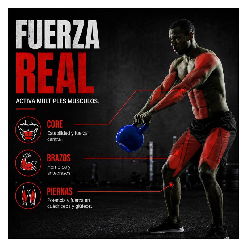 Pesa Rusa Kettlebell 20 Kg Recubrimiento Pvc Hi... image number null