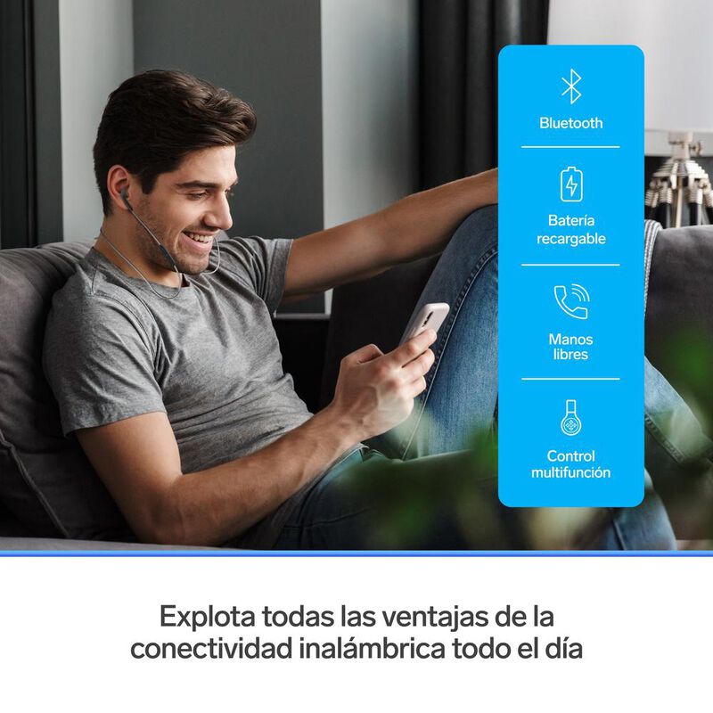 Aud&iacute;fonos Bluetooth Con Cable Reflejante Verde ... image number null