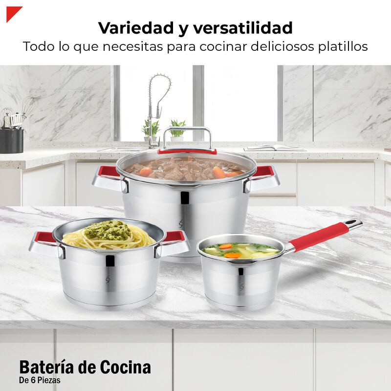Bogner Bater&iacute;a De Cocina Acero Inoxidable 6 Pie... image number null