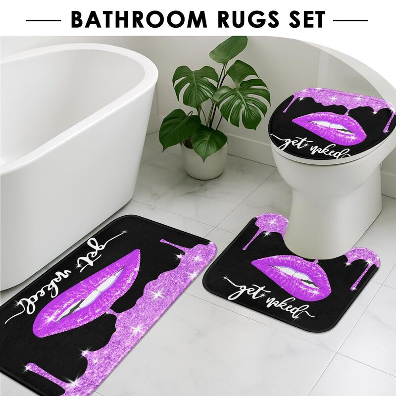 Cortina De Ba&ntilde;o Arttown 4 Piezas Lips Get Naked... image number null