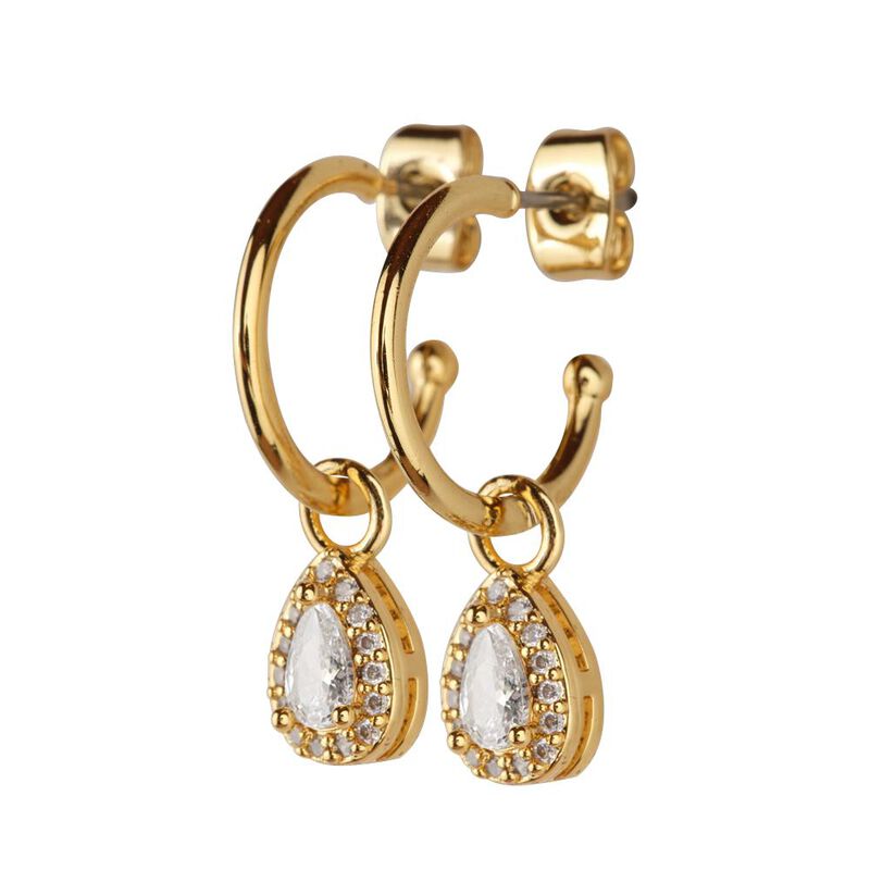 Aretes Mujer Oro 14k Arracadas Zirconia Joyería... image number null