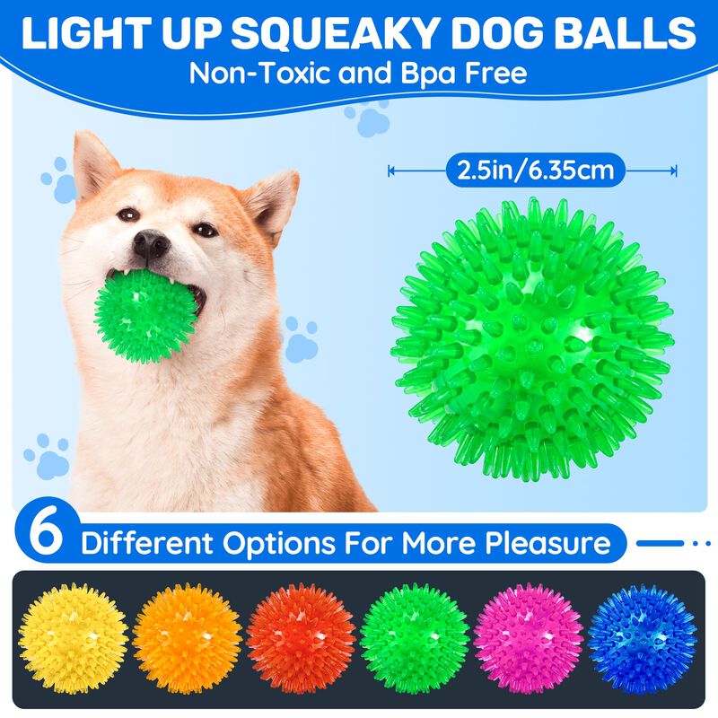 Pelotas Para Perros Ousiya 6 cm Luminosas Y Chi... image number null