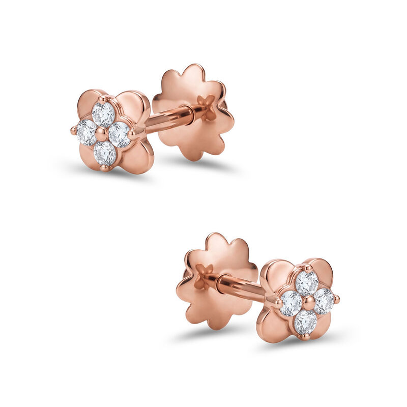 Broqueles En Forma De Flor De Oro Rosa 10k Con ... image number null