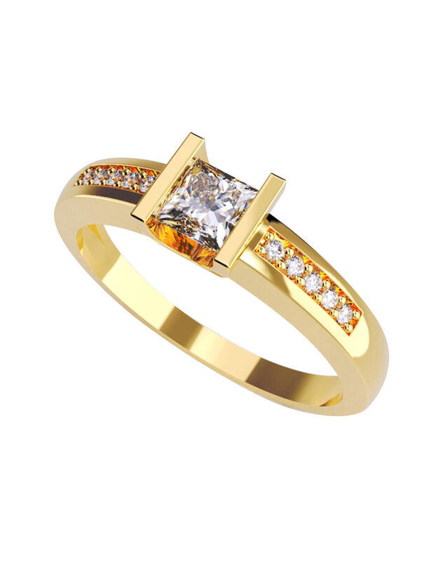 Anillo de Compromiso de 14K con Diamante de Lab... image number null