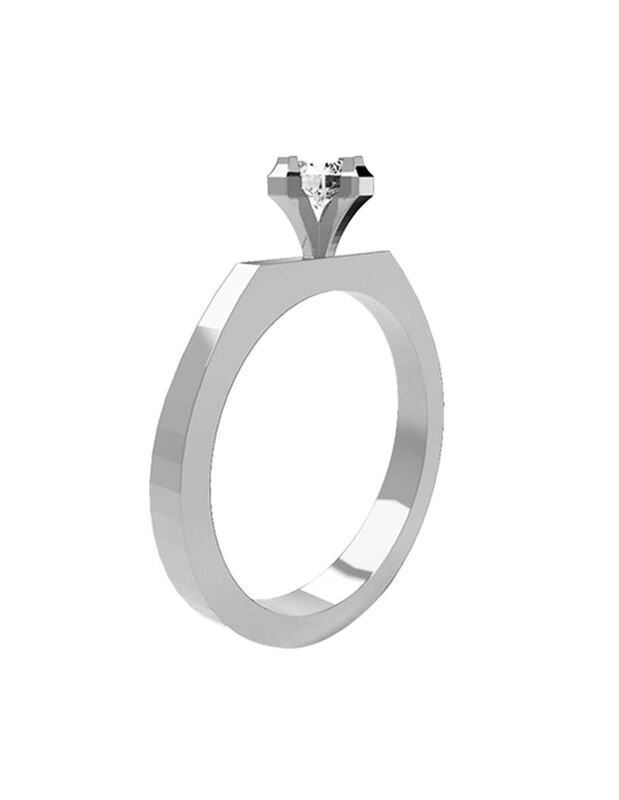 Anillo de Compromiso de 14K con Diamante de Lab... image number null