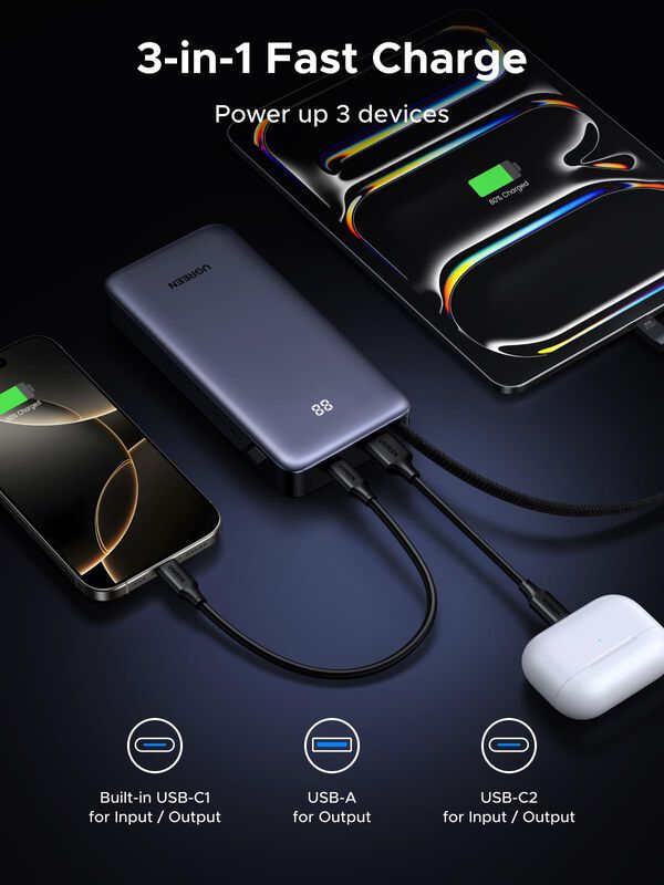 Bater&iacute;a Externa Ugreen Nexode 20000mah 45w Con ... image number null