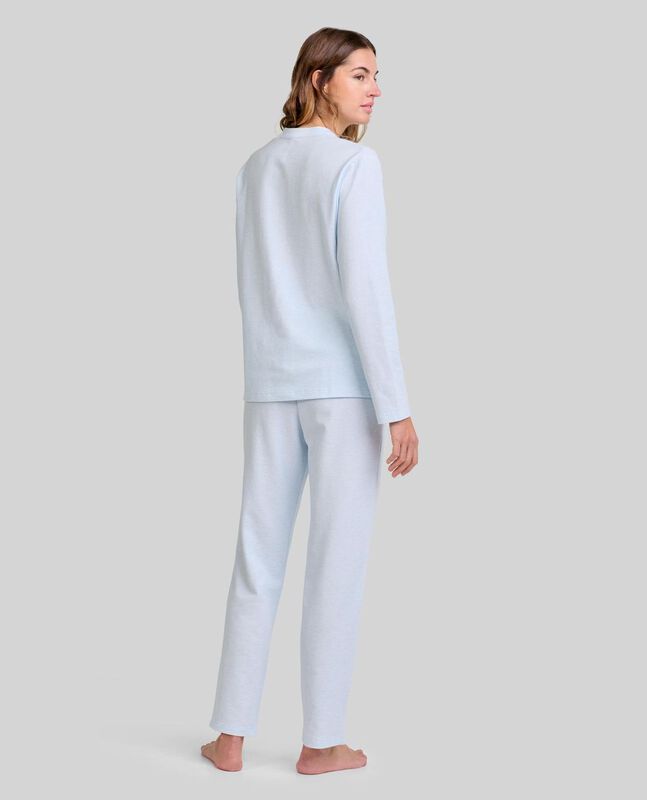 Pijama Lencero con Encaje Celeste image number null