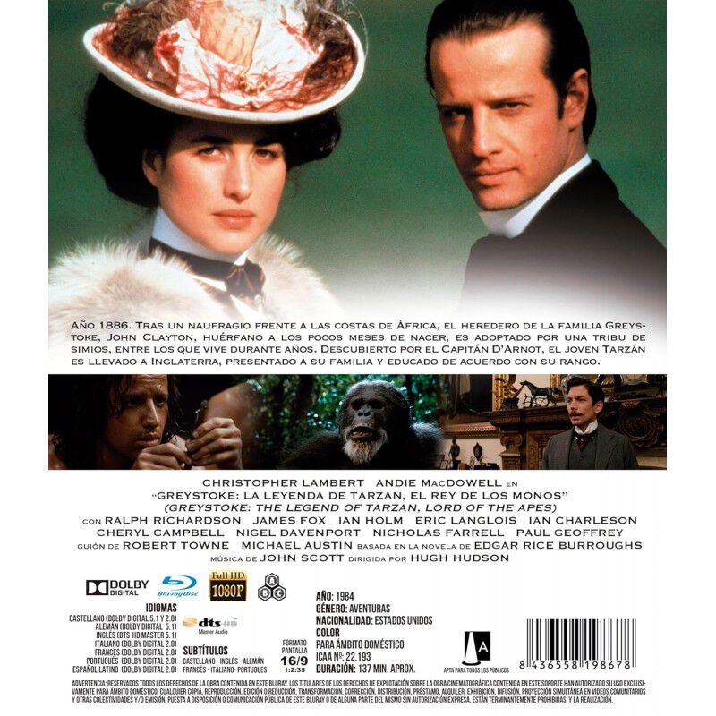 Greystoke, La Leyenda De Tarz&aacute;n [blu-ray] (1984... image number null