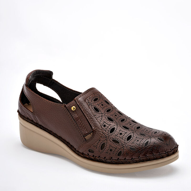 Lobo Solo Zapato de horma c&oacute;moda para mujer caf... image number null