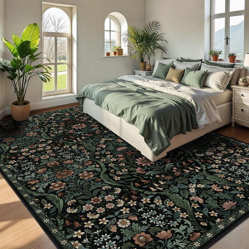 Alfombra Nakedcloud 244x152 Cm Boho Floral Lava... image number null