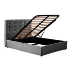Base Roomi Para Colch&oacute;n Matrimonial Gris Con Sistema De Almacenaje