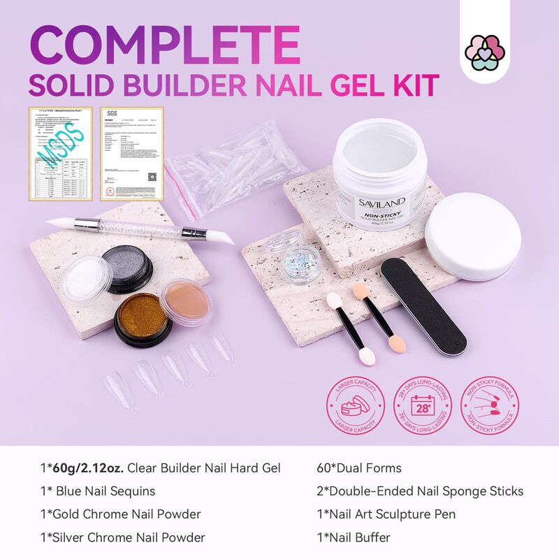 Gel De U&ntilde;as Saviland Solid Builder De 60 Ml Par... image number null