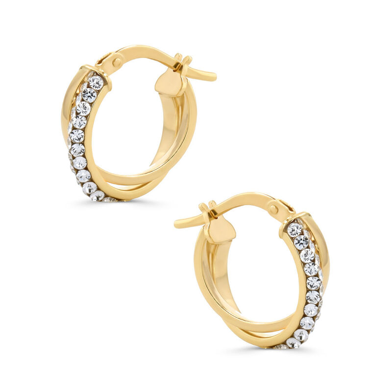 Arracadas Oro 10k Con Zirconias 10 Mm | Bizzarr... image number null