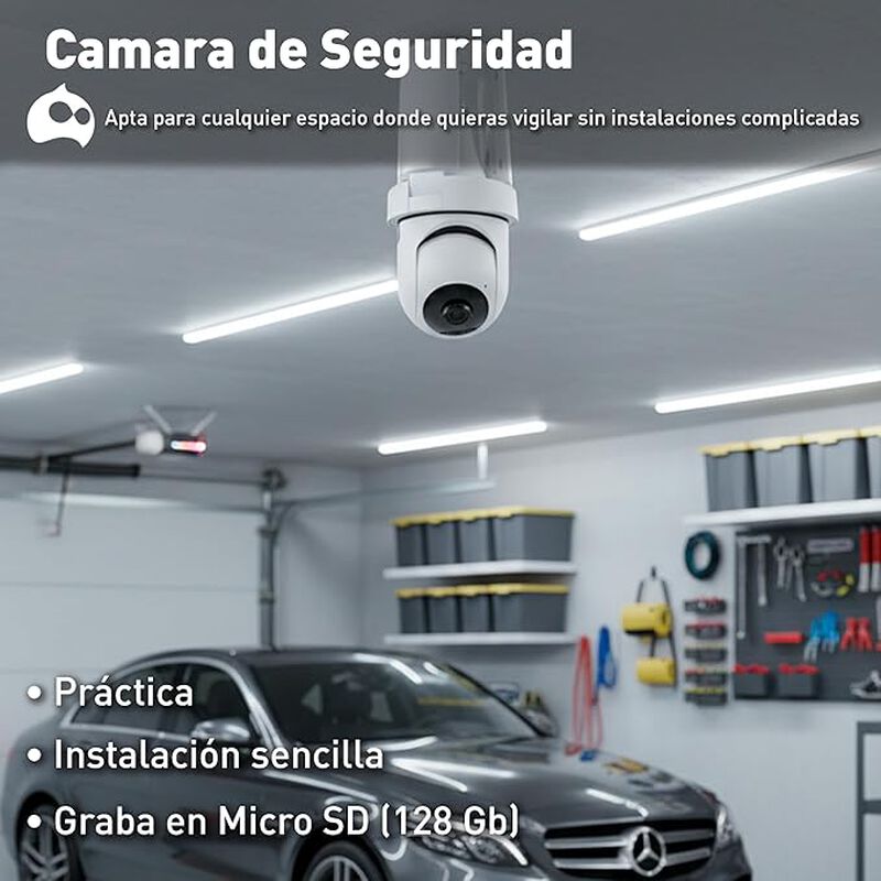 C&aacute;mara de Seguridad WiFi Tipo Foco con Movimien... image number null
