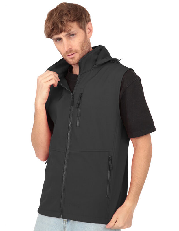 Chaleco Con Gorro Desmontable Cuello Alto Negro... image number null