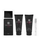 Set Carlo Corinto Rouge 4pzs: fragancia 100ml Edt Spray /body Shampoo 75ml/ After Shave 75ml /10ml Edt Spray
