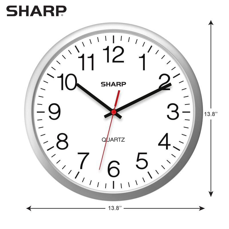 Reloj De Pared Sharp Silver De 35 Cm, Silencios... image number null