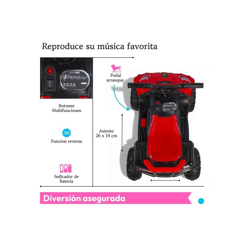 Carro Montable El&eacute;ctrico Moto Cuatrimoto Ni&ntilde;o T... image number null