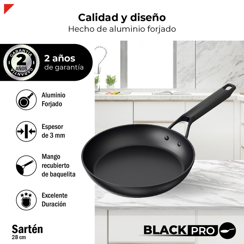 Sart&eacute;n De Aluminio Forjado 28cm Bogner BLACK PR... image number null
