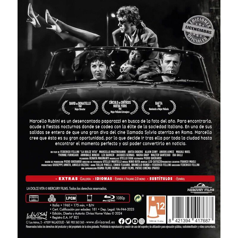 La Dolce Vita (1960) (Federico Fellini) (Blu-ra... image number null