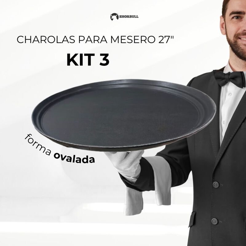 Charola imprerial ovalada 27 Pulgadas mesero Sh... image number null