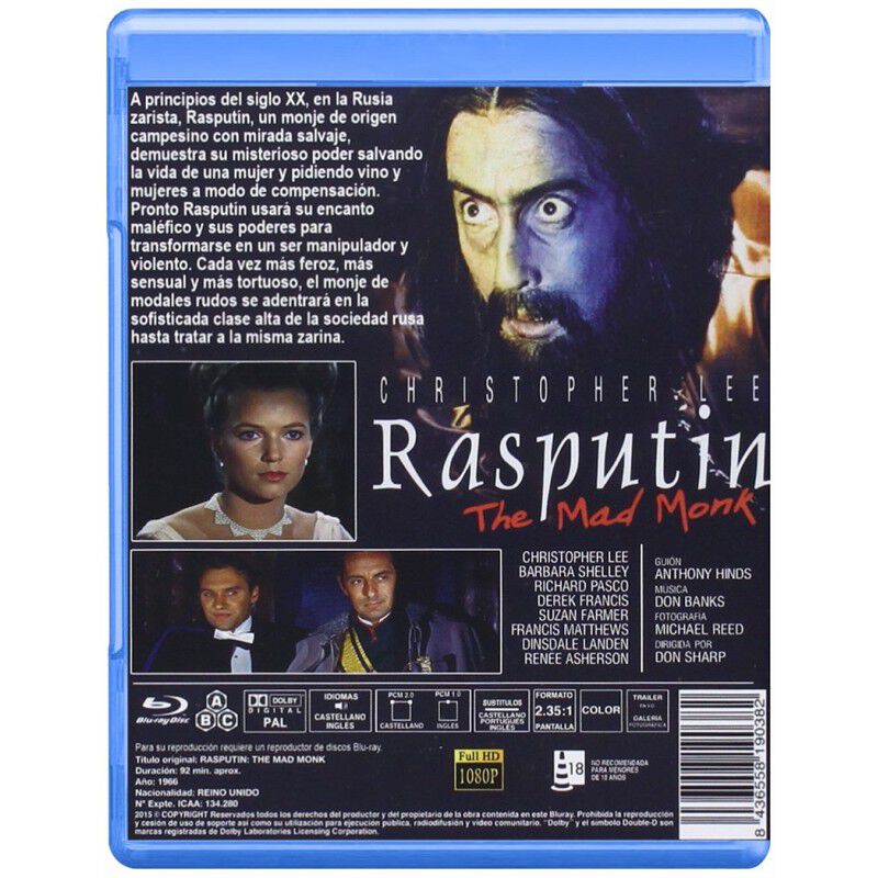 Rasput&iacute;n [blu-ray] (1966) Rasput&iacute;n: El Monje Lo... image number null