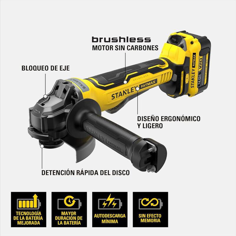Esmeriladora Stanley V20 5&rdquo; Brushless Sin Bater... image number null