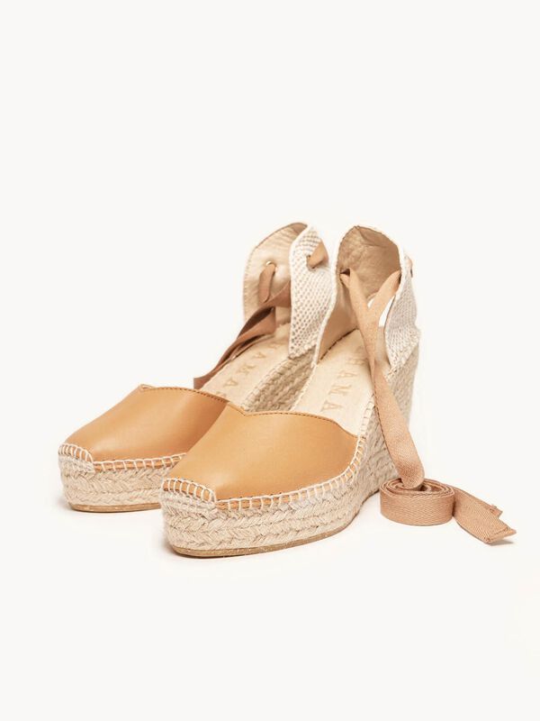 Alpargata de Cu&ntilde;a Alta Romero Marr&oacute;n Claro image number null