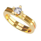 Anillo de Compromiso en Oro Amarillo 10K con Circonia -  Talla:10/ FJ846-10Y-CZ-10