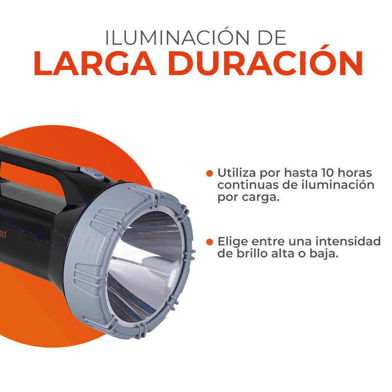 Linterna Grande Led 3 W Bater&iacute;a Recargable 10 H... image number null
