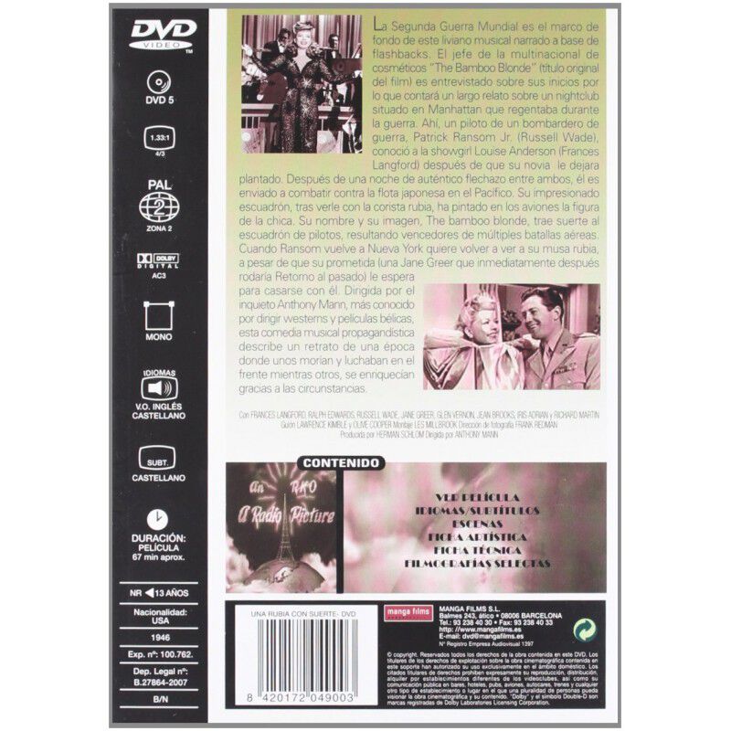 Una Rubia Afortunada Con Suerte [dvd] (1946) La... image number null