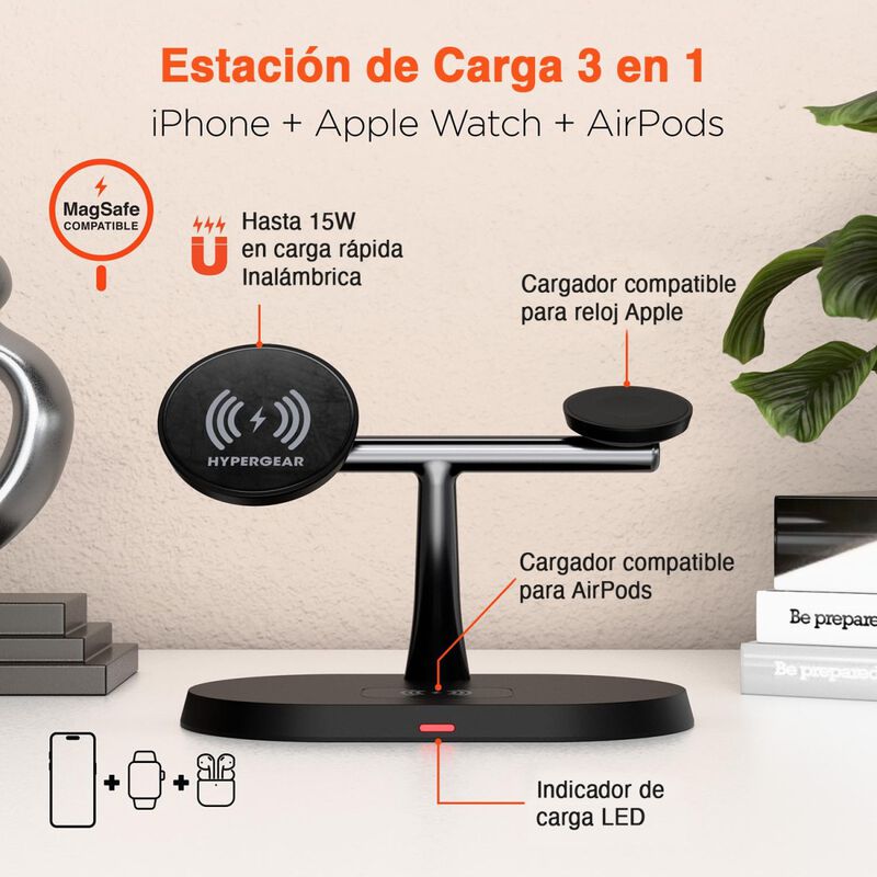 Base De Carga Hypergear Inal&aacute;mbrica Qi 3en1 Par... image number null