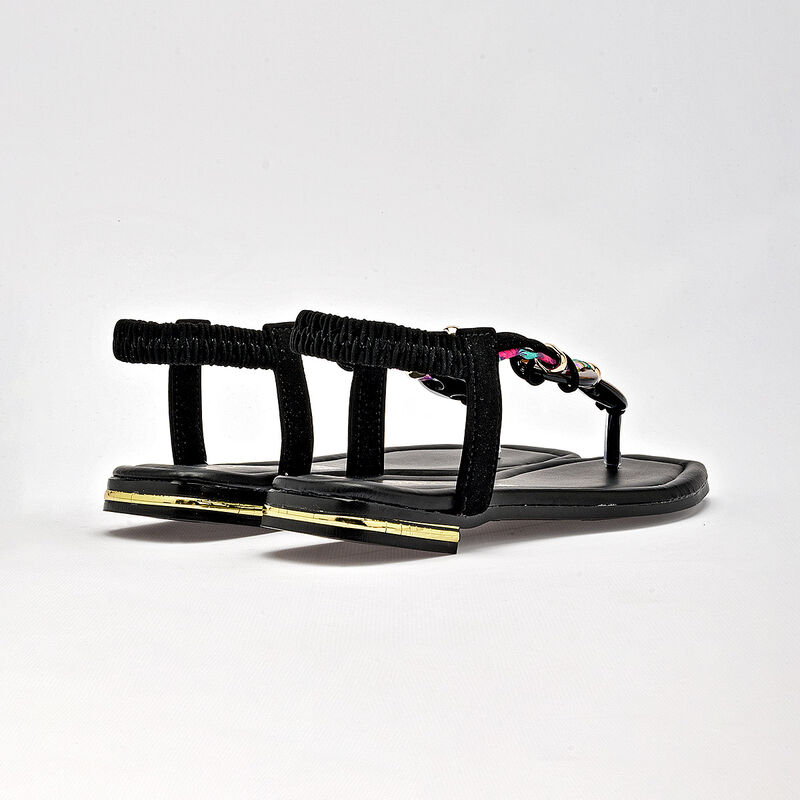 Mora Tierra sandalia piso para mujer negro cod ... image number null