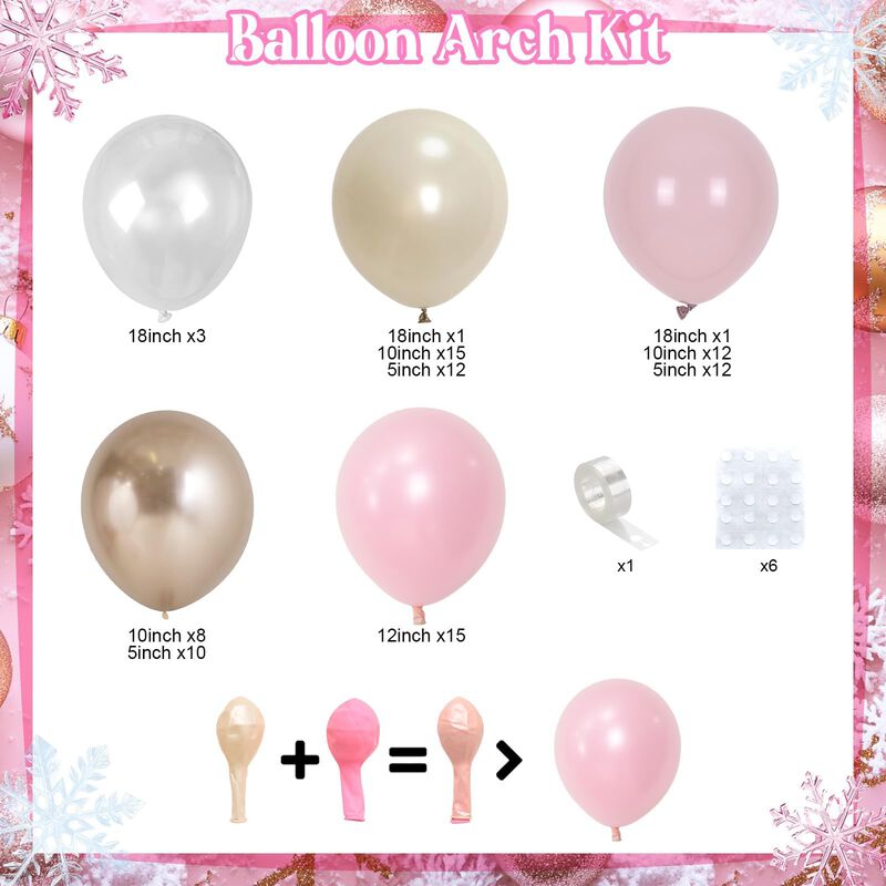 Kit De Guirnalda De Globos Froova Rosa Polvo Y ... image number null