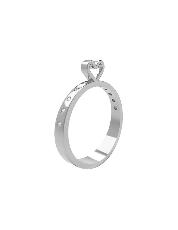 Anillo de Compromiso en Oro de 14K con Circonia... image number null