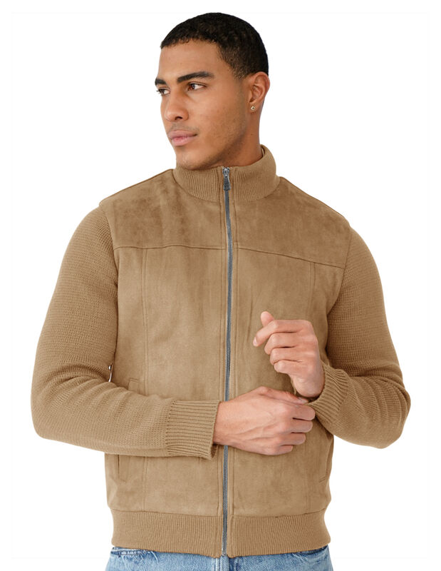 Chamarra Caballero Mangas Y Cuello El&aacute;stico Cas... image number null