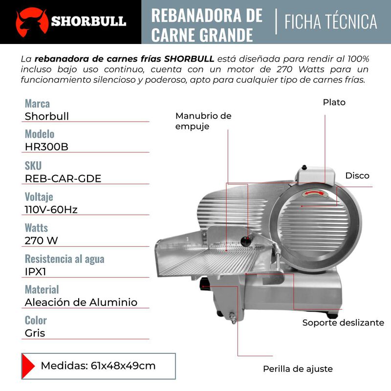 Rebanadora Cortadora Industrial 300 Embutidos&nbsp;S... image number null
