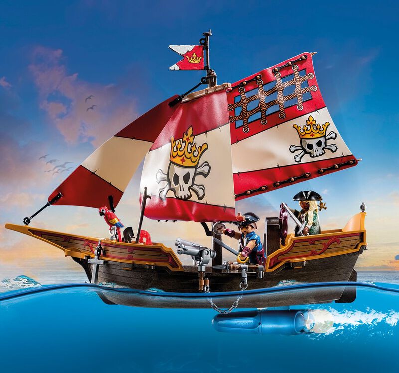 Barco Pirata Playmobil 71418 Con 2 Figuras Y 98... image number null