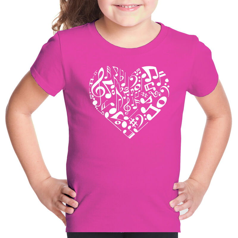Camiseta Word Art Para Ni&ntilde;a - Coraz&oacute;n Musical -... image number null