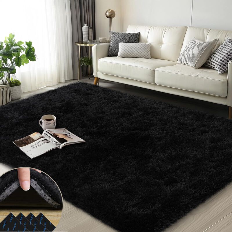 Alfombra Mugorn 91 cm &times; 152 cm &ndash; Alfombra Negra... image number null